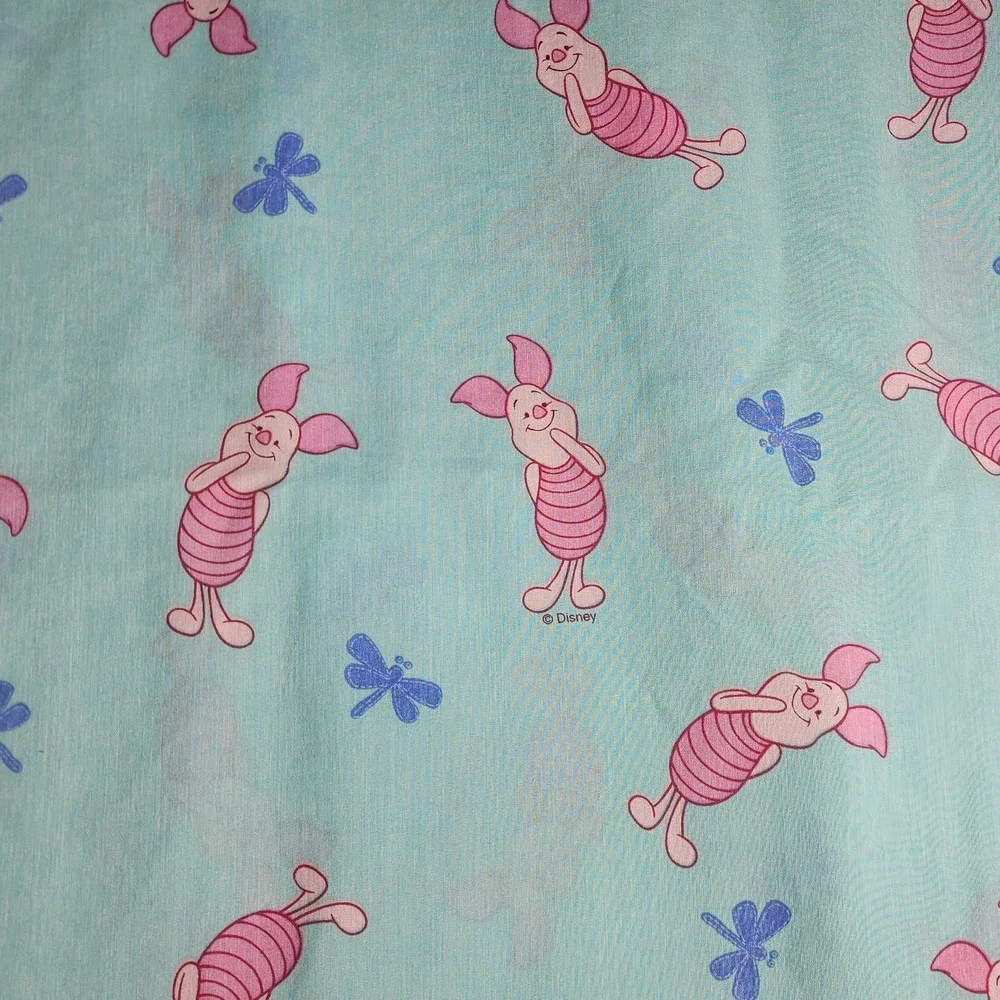 Vintage Disney Piglet Dragonfly Twin Flat Sheet Winnie the Pooh Kids Bedding 90s